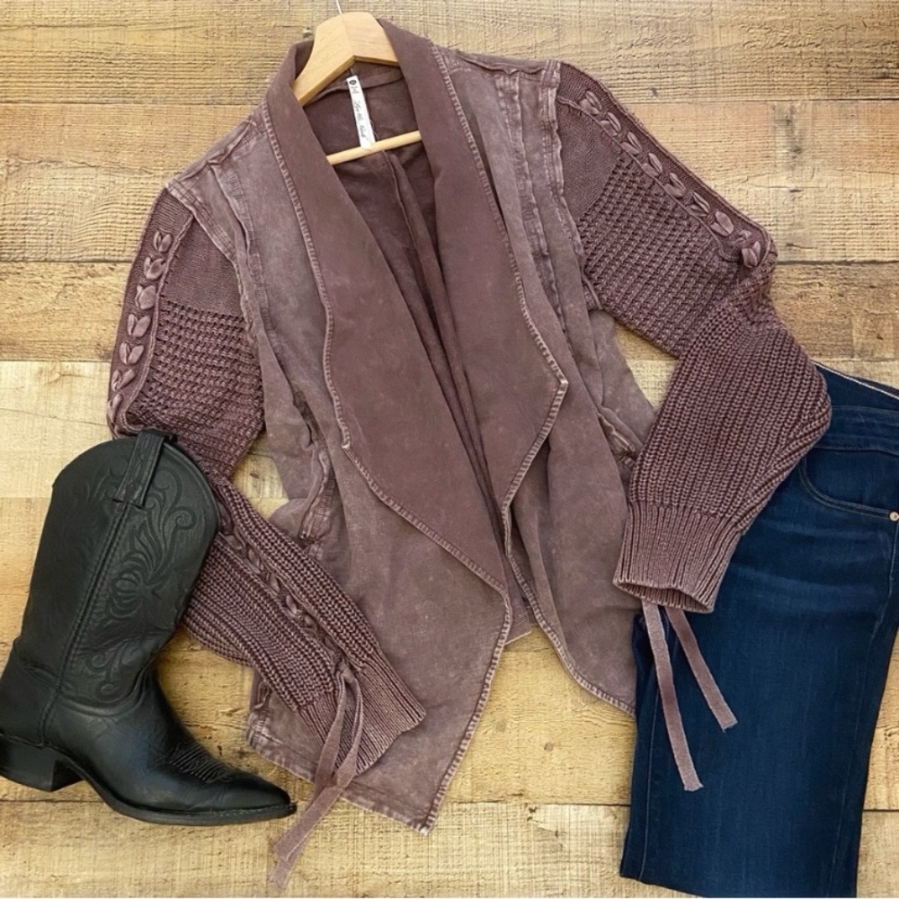Mineral Washed Jacket/Cardigan Rustic Western Vibe